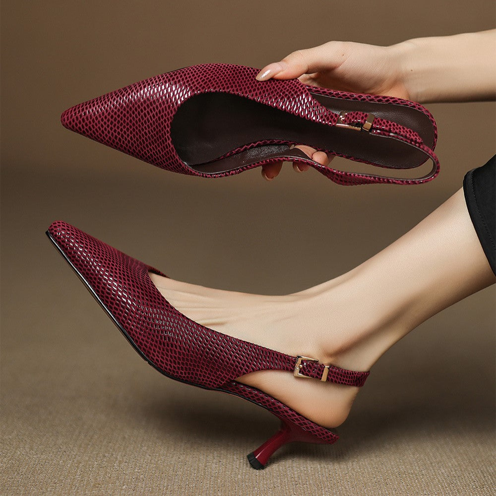 Céliane – Spitzleder Slingback-Pumps