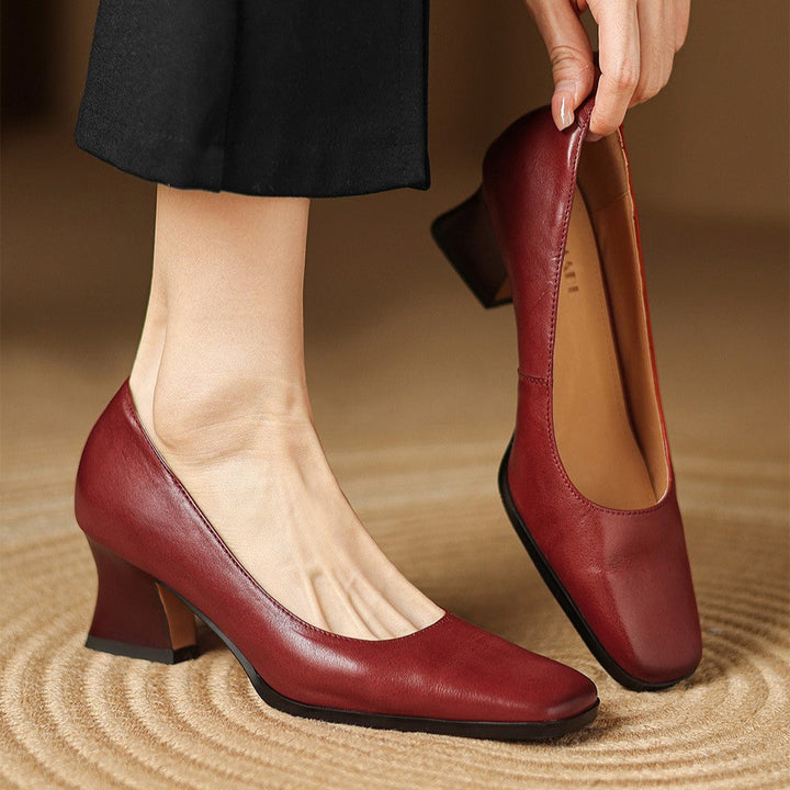 Oriel – Leder Quadrat Pumps