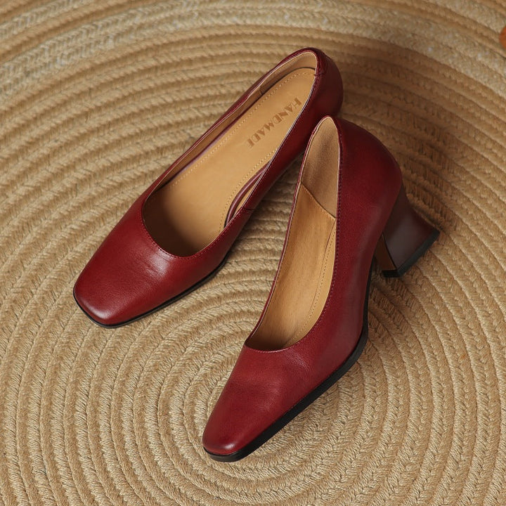 Oriel – Leder Quadrat Pumps