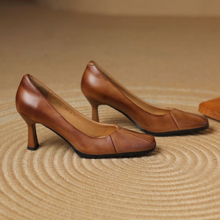 Marisol – Escarpins en cuir avec bout carré