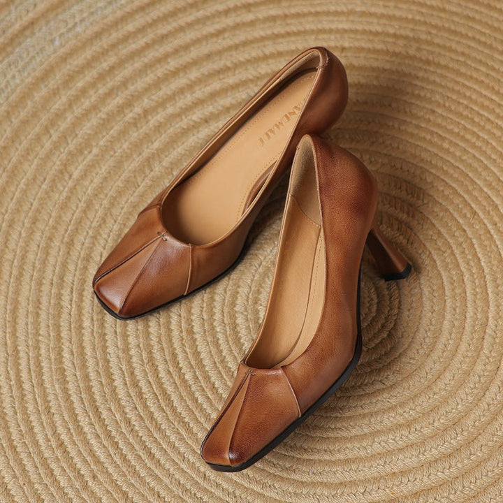 Marisol – Escarpins en cuir avec bout carré