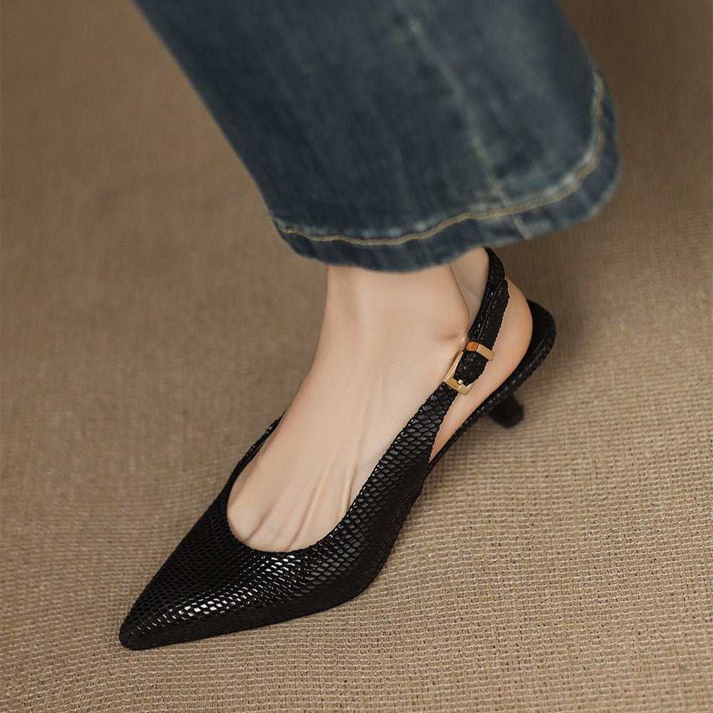 Céliane – Spitzleder Slingback-Pumps