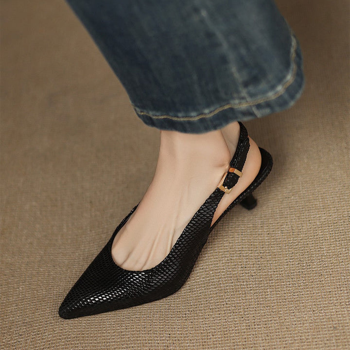 Céliane – Spitzleder Slingback-Pumps