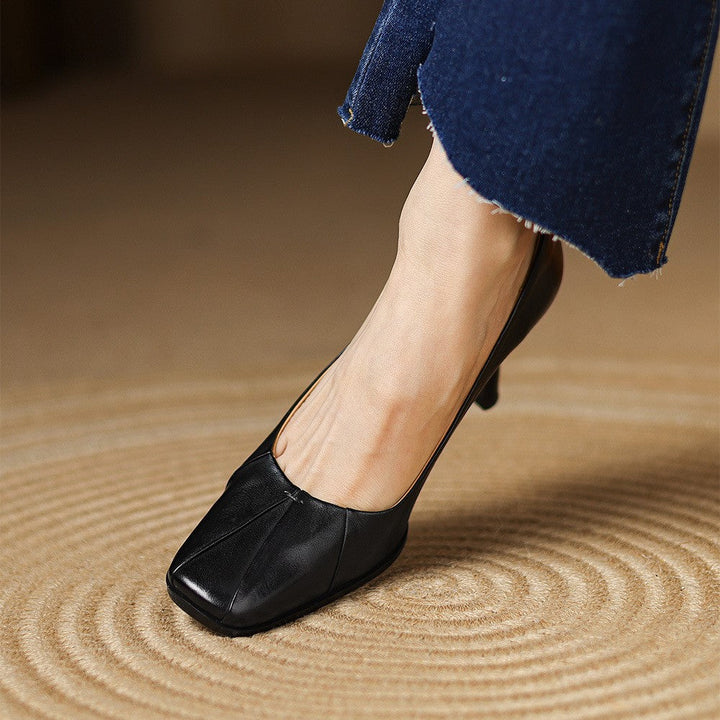 Marisol – Escarpins en cuir avec bout carré
