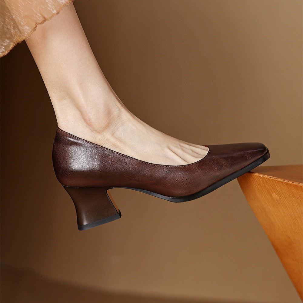 Oriel – Leder Quadrat Pumps