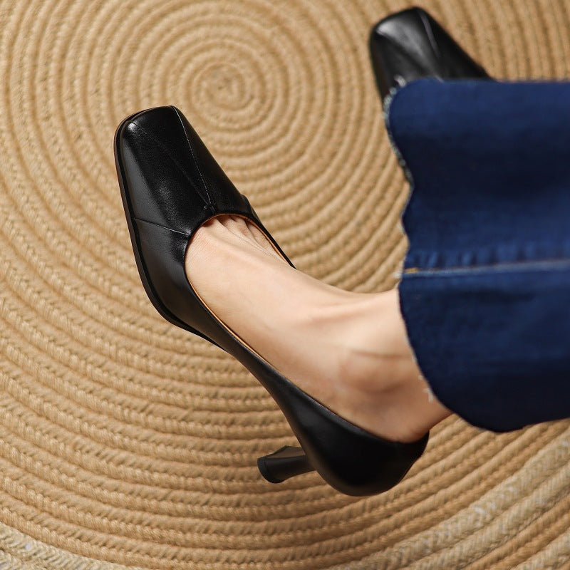 Marisol – Escarpins en cuir avec bout carré