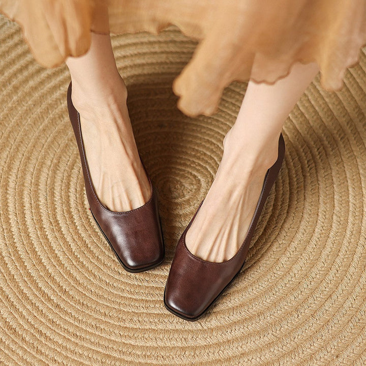 Oriel – Leder Quadrat Pumps