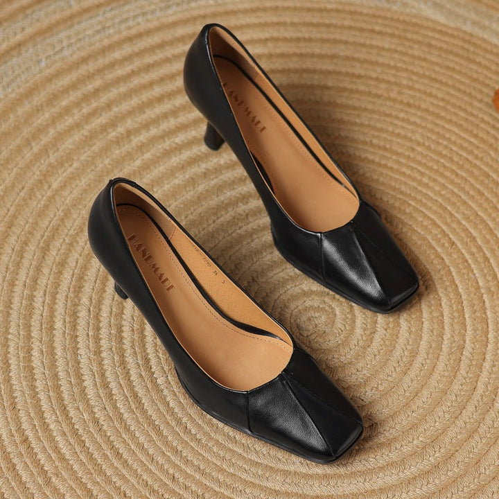 Marisol – Escarpins en cuir avec bout carré