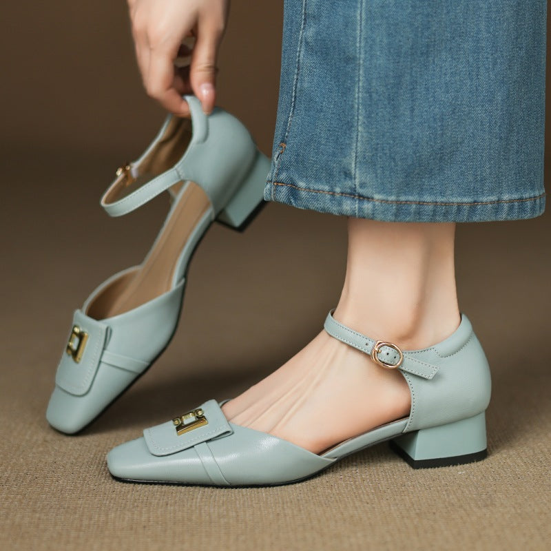 Elvane – Schnalle Cuir Mary-Janes