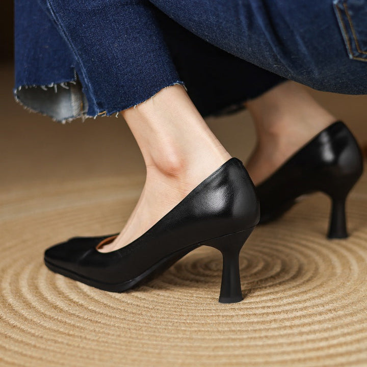 Marisol – Escarpins en cuir avec bout carré