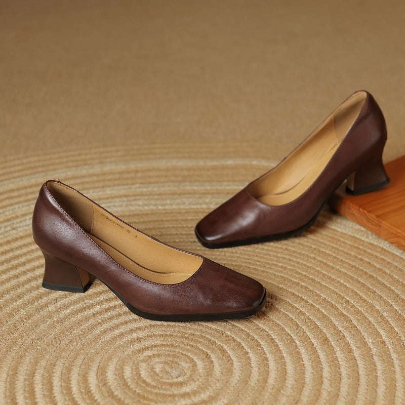 Oriel – Leder Quadrat Pumps