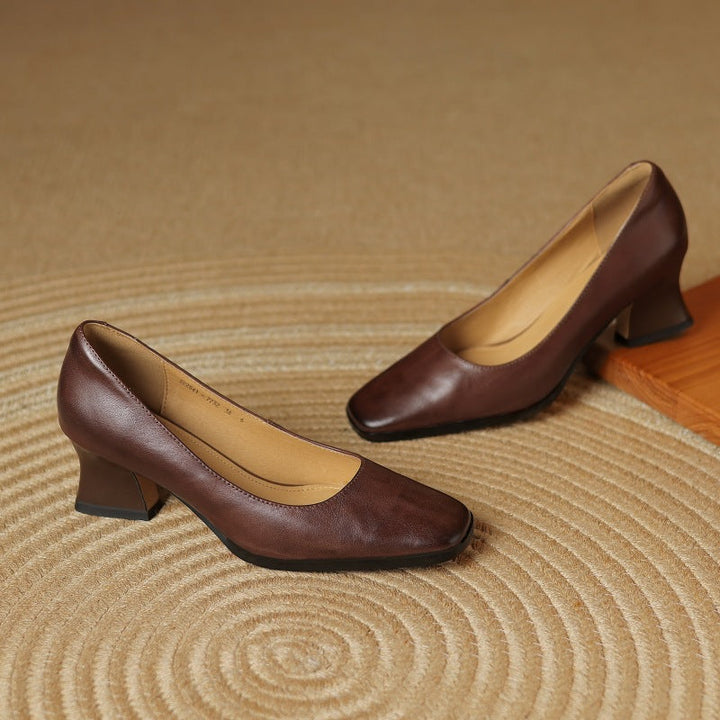 Oriel – Leder Quadrat Pumps