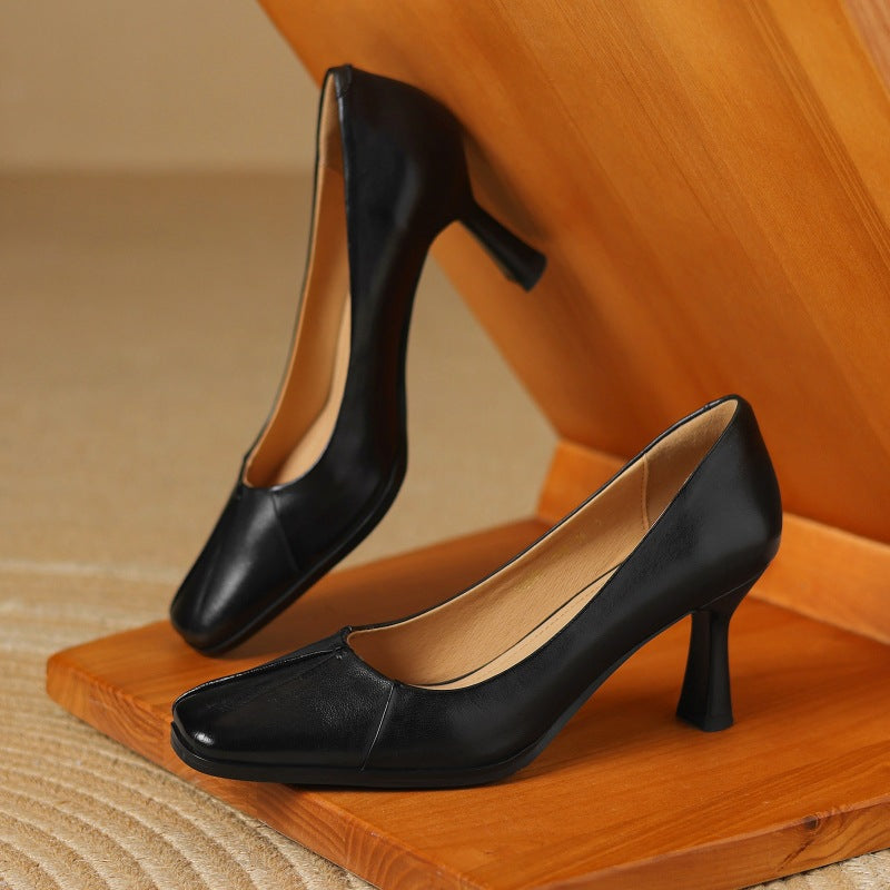 Marisol – Escarpins en cuir avec bout carré
