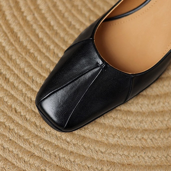 Marisol – Escarpins en cuir avec bout carré