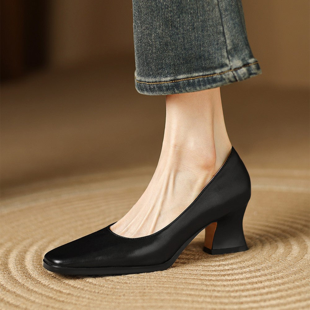 Oriel – Leder Quadrat Pumps