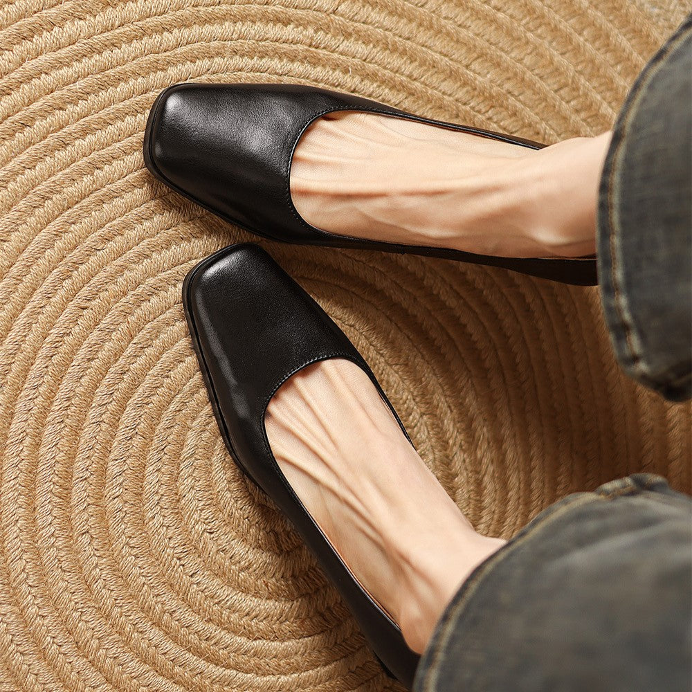 Oriel – Leder Quadrat Pumps