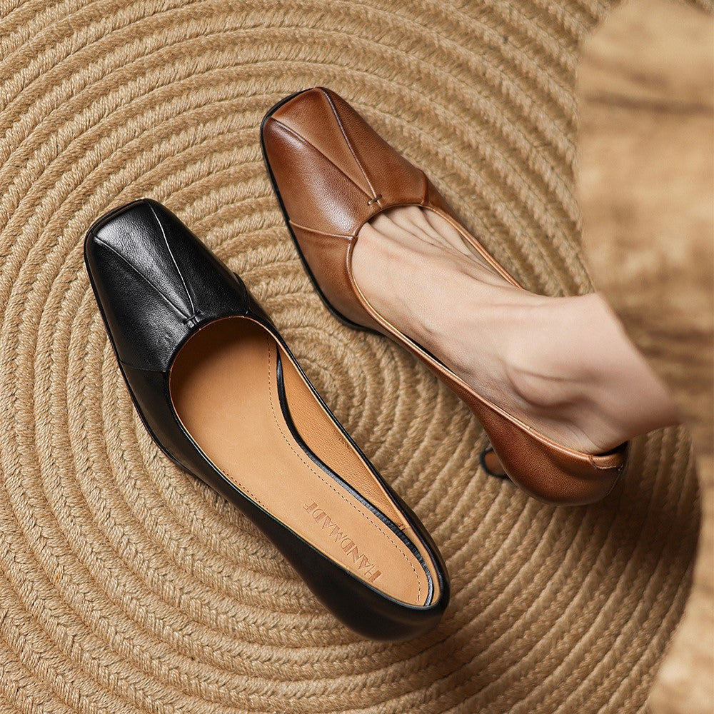 Marisol – Escarpins en cuir avec bout carré