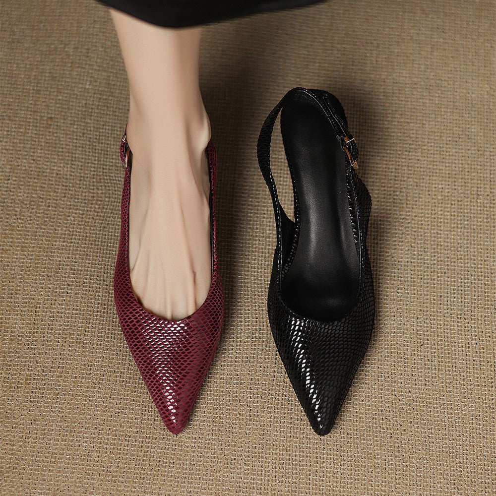 Céliane – Spitzleder Slingback-Pumps