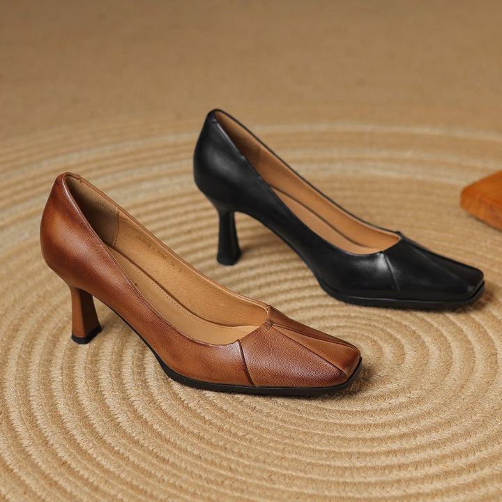 Marisol – Escarpins en cuir avec bout carré