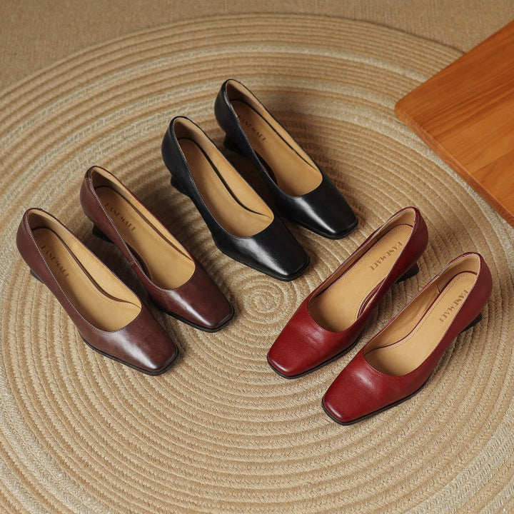 Oriel – Leder Quadrat Pumps