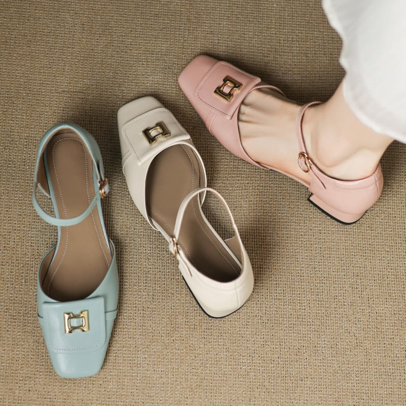 Elvane – Schnalle Cuir Mary-Janes