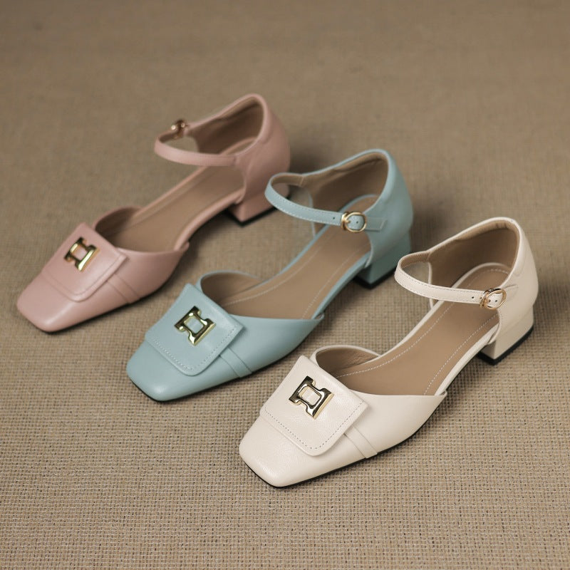 Elvane – Schnalle Cuir Mary-Janes