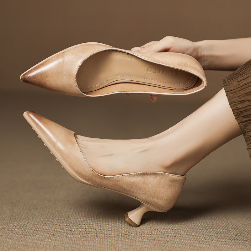 Calenne –Talons Kitten en Cuir