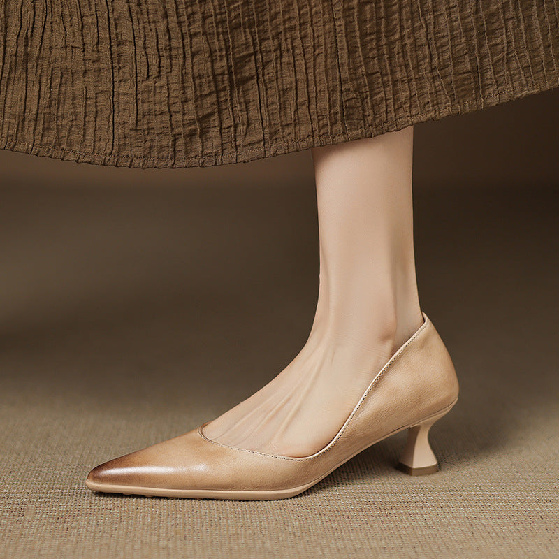 Calenne –Talons Kitten en Cuir