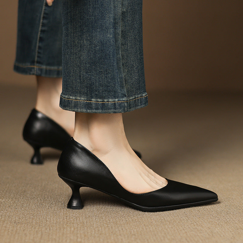 Calenne –Talons Kitten en Cuir