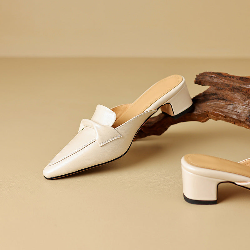 Anaïs – Mules en cuir à bout pointu