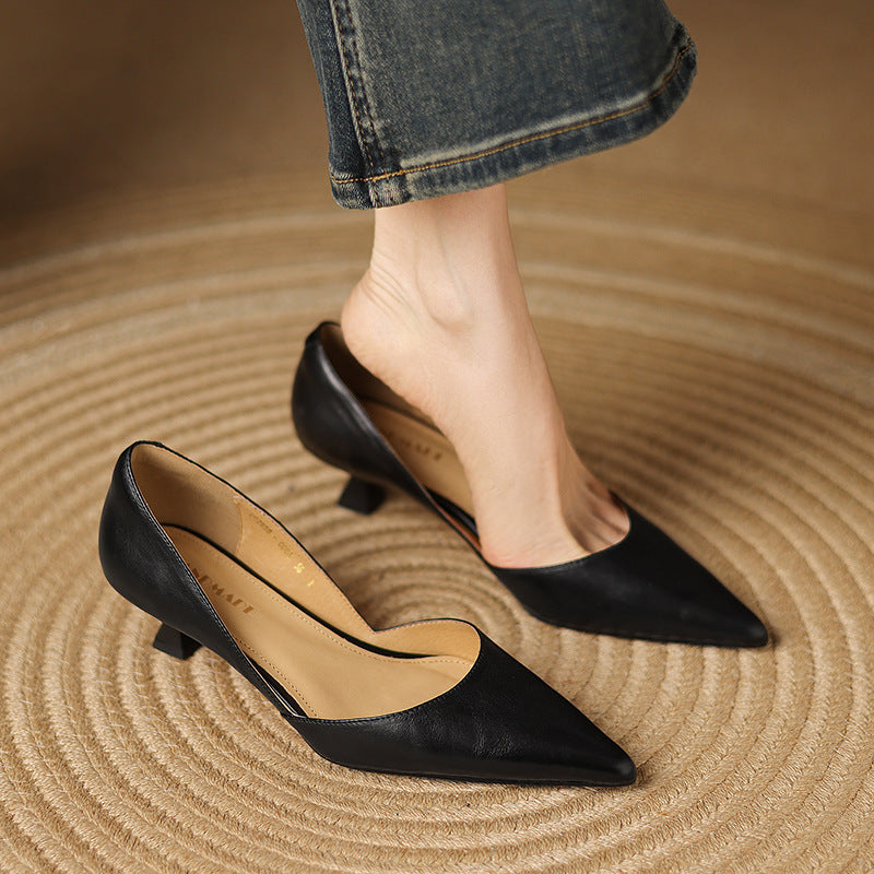 Charlotte – Talons Kitten en Cuir