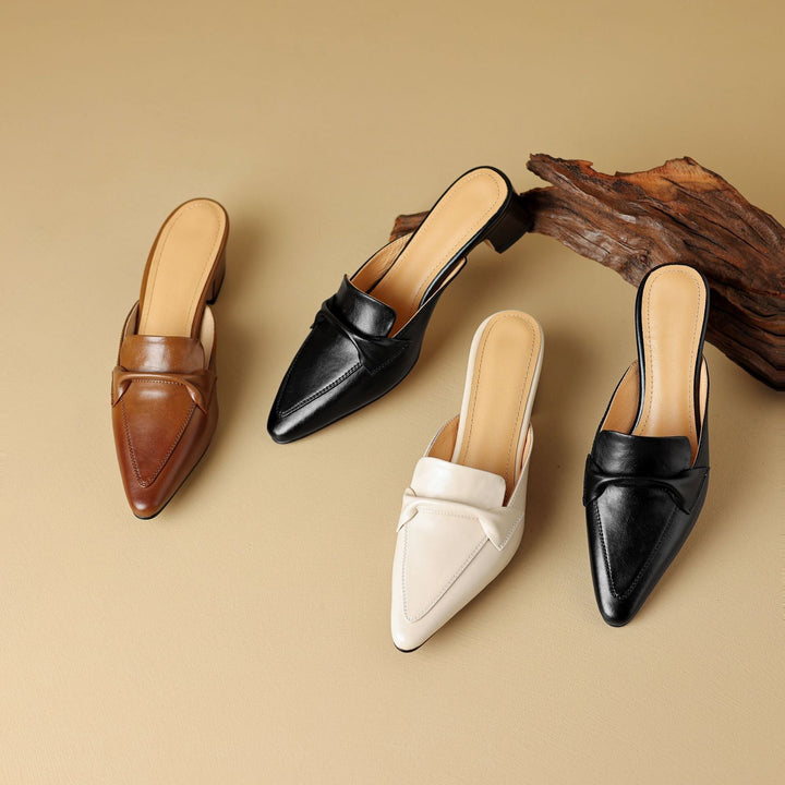 Anaïs – Mules en cuir à bout pointu