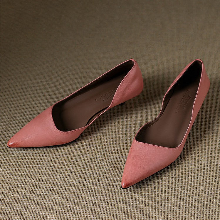 Arlette – Cuir Escarpins à Talon Kitten