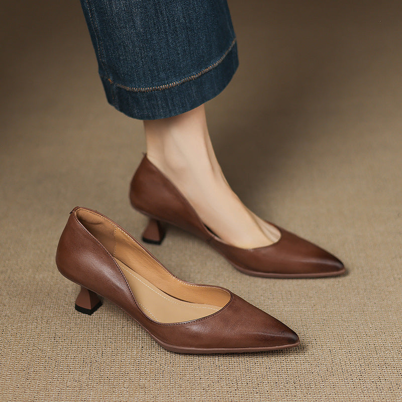 Calenne –Talons Kitten en Cuir