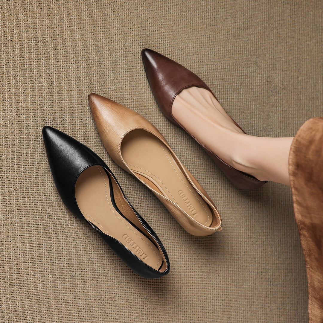 Andrée – Ballerines en Cuir Véritable