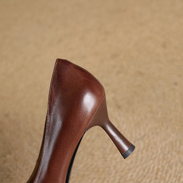 Alice – Escarpins en Cuir Carrés