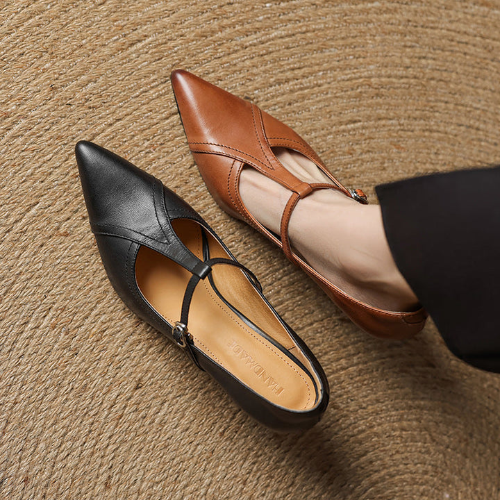 Aveline – Cuir T-Riemen Escarpins