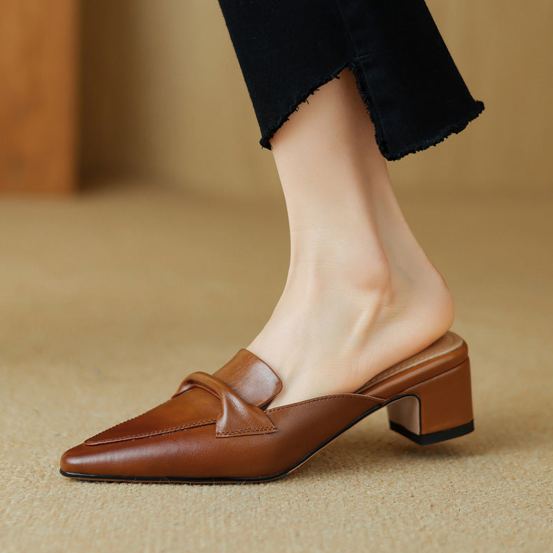 Anaïs – Mules en cuir à bout pointu