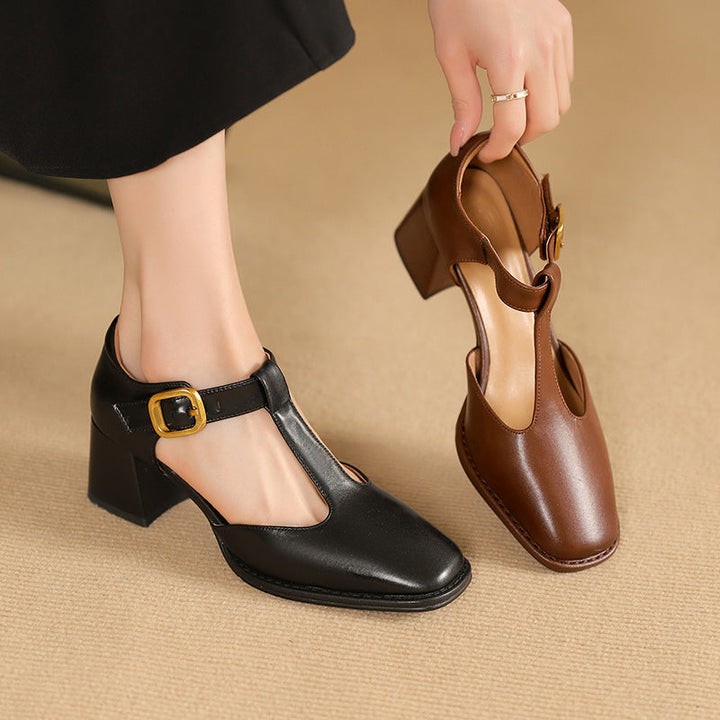 Marcele – T-Riemen Cuir Escarpins