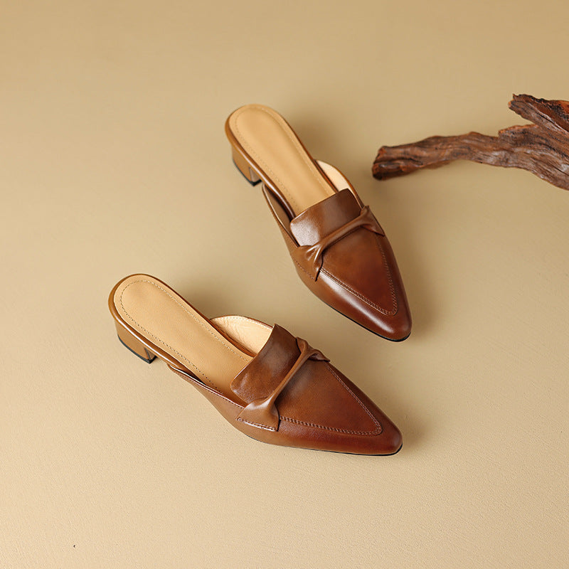 Anaïs – Mules en cuir à bout pointu