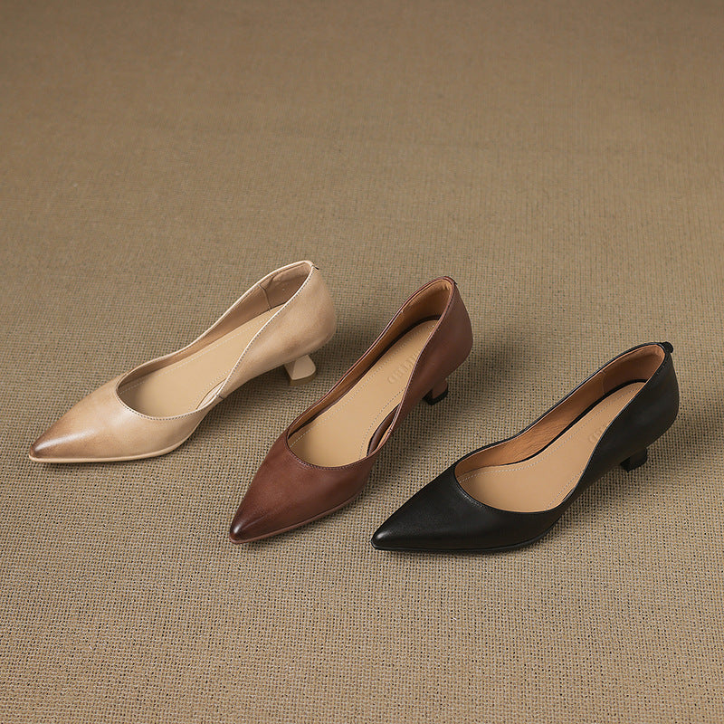 Calenne –Talons Kitten en Cuir