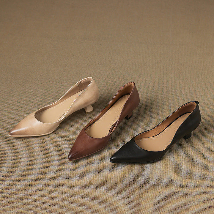 Calenne –Talons Kitten en Cuir