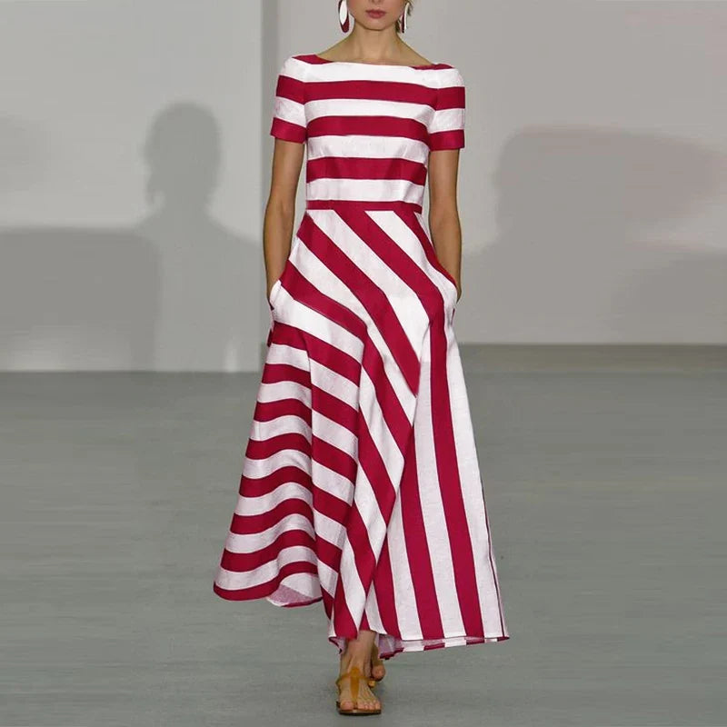 Marina – Robe maxi rayée élégante