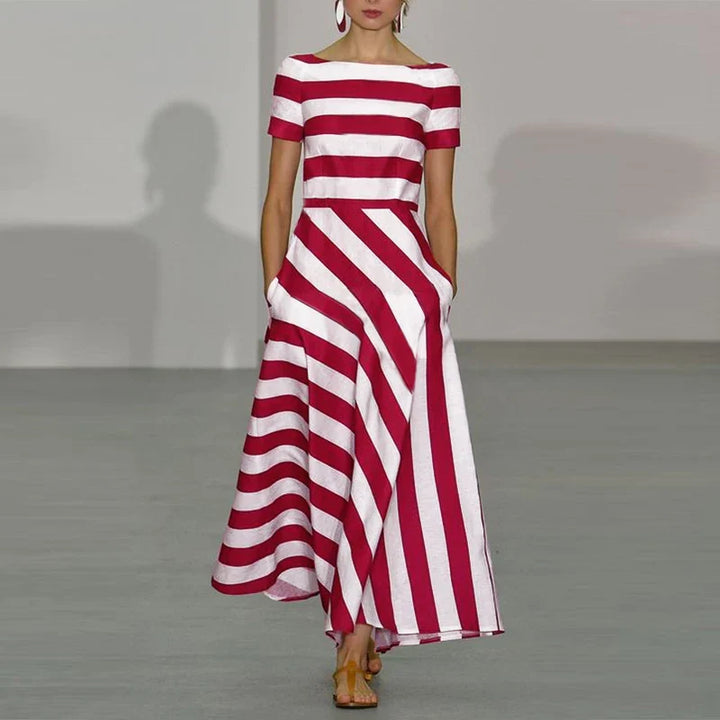 Marina – Robe maxi rayée élégante