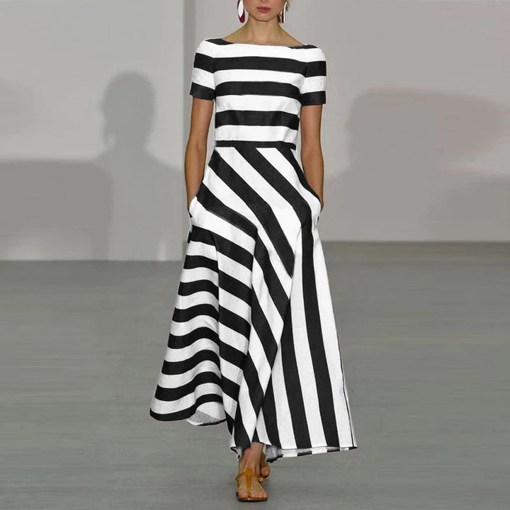 Marina – Robe maxi rayée élégante