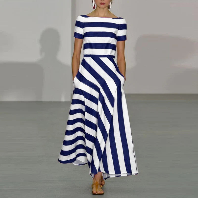 Marina – Robe maxi rayée élégante