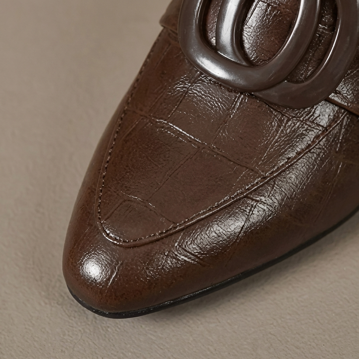 Adèle –  Mocassins à talons en cuir